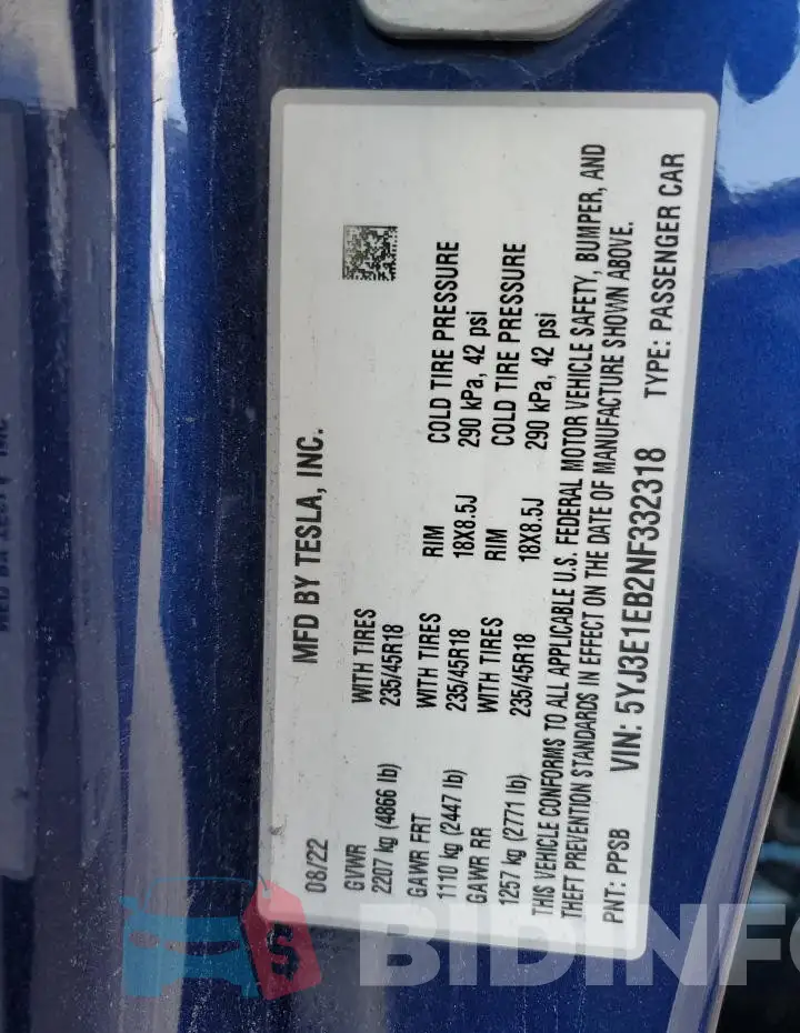 5YJ3E1EB2NF332318 Photo# 13