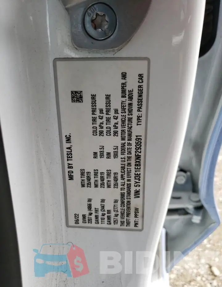 5YJ3E1EBXNF293591 Photo# 13