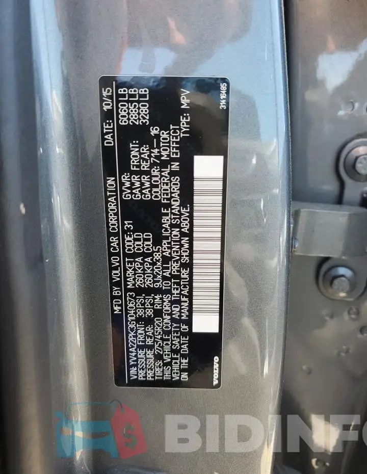 YV4A22PK3G1040673 Photo# 12