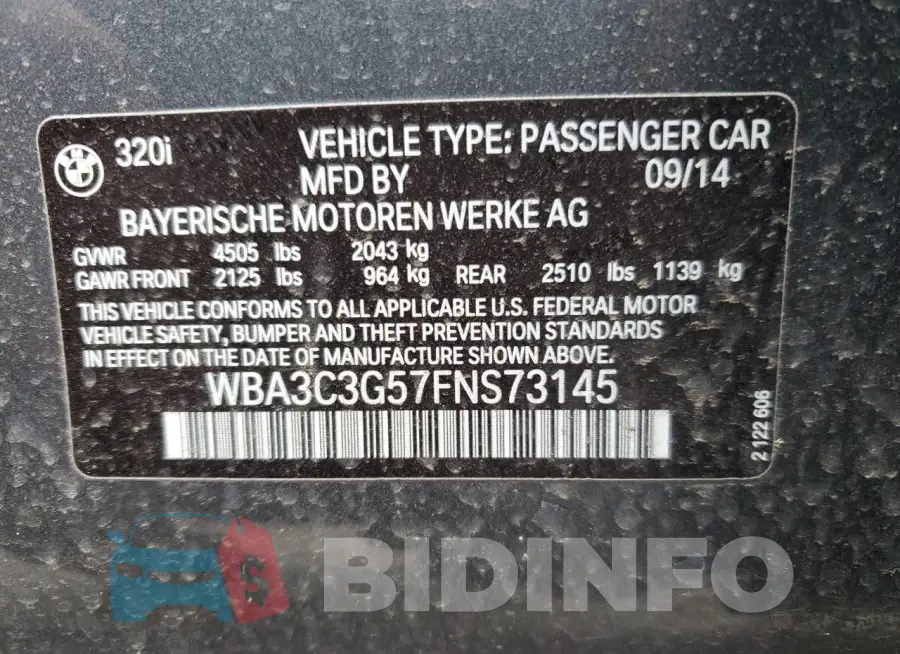 WBA3C3G57FNS73145 Photo# 12