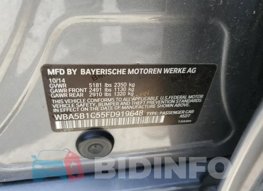 WBA5B1C55FD919648 Photo# 12