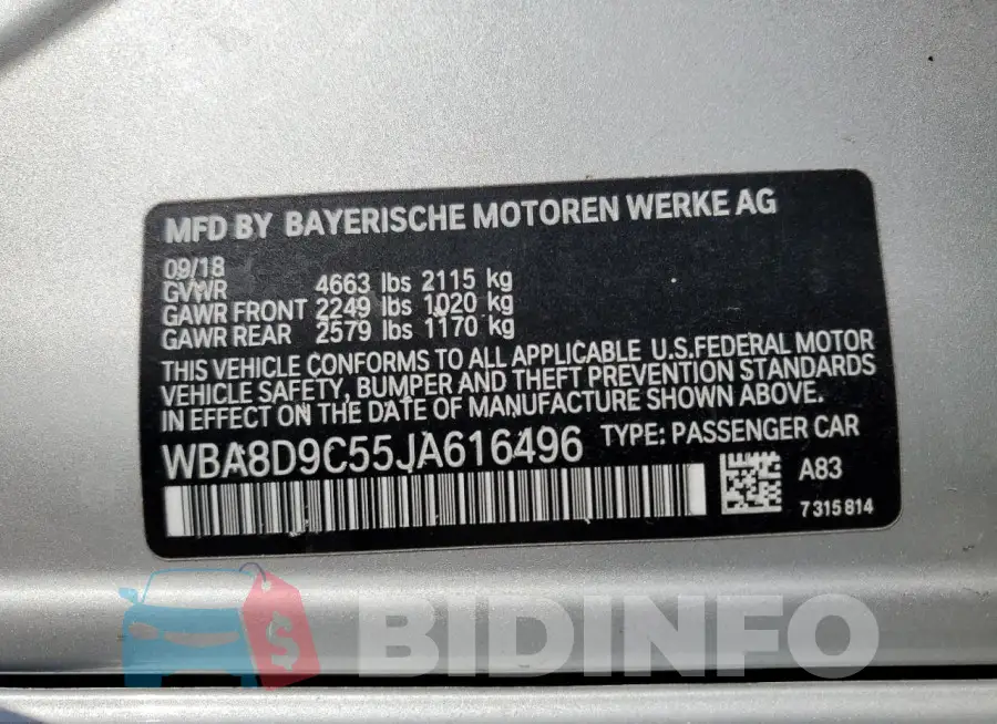 WBA8D9C55JA616496 Photo# 12