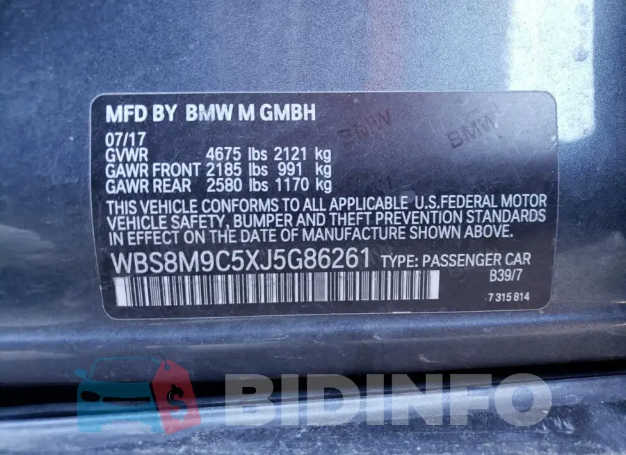 WBS8M9C5XJ5G86261 Photo# 12