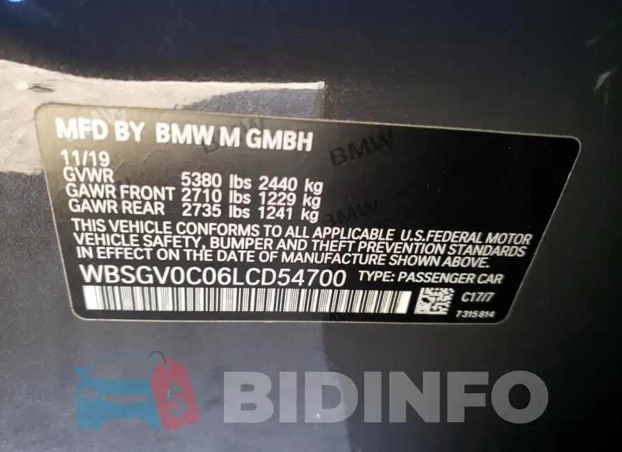 WBSGV0C06LCD54700 Photo# 12