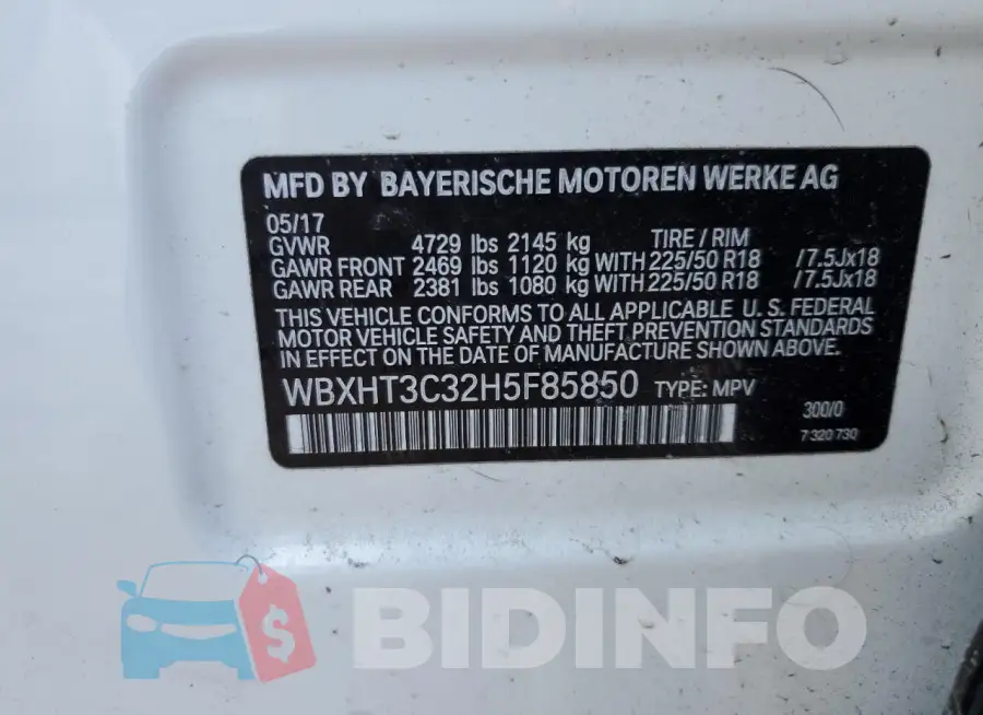 WBXHT3C32H5F85850 Photo# 13