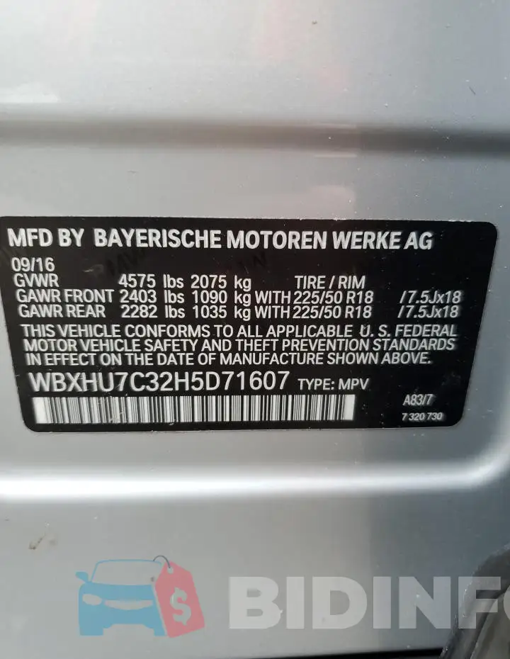 WBXHU7C32H5D71607 Photo# 12