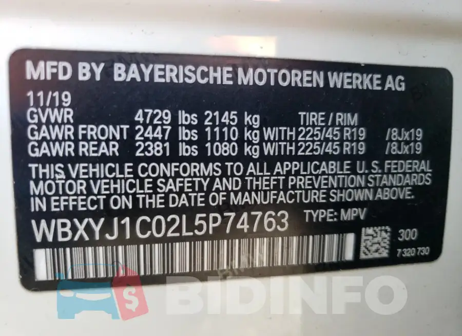 WBXYJ1C02L5P74763 Photo# 14