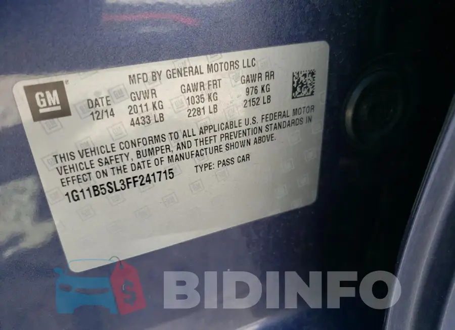 1G11B5SL3FF241715 Photo# 13