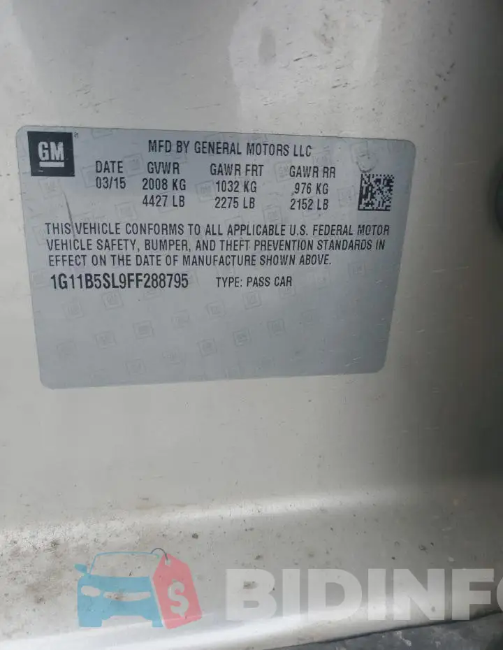 1G11B5SL9FF288795 Photo# 12