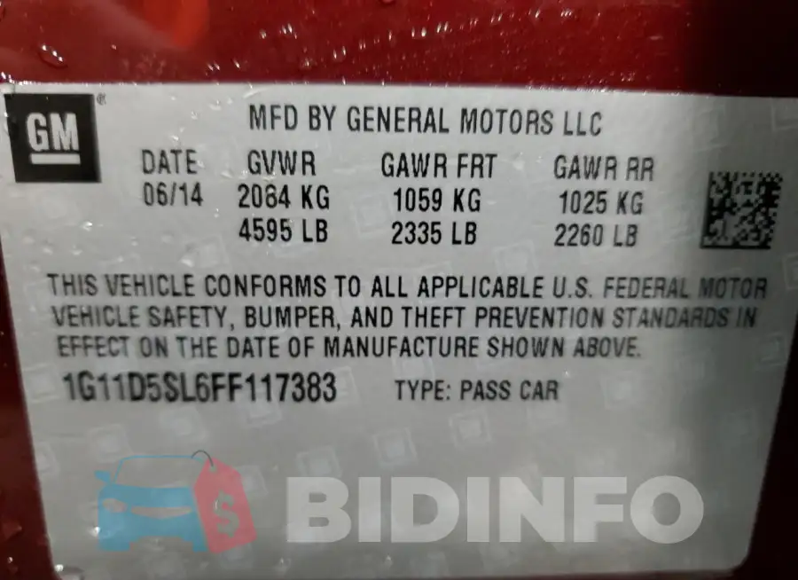 1G11D5SL6FF117383 Photo# 12