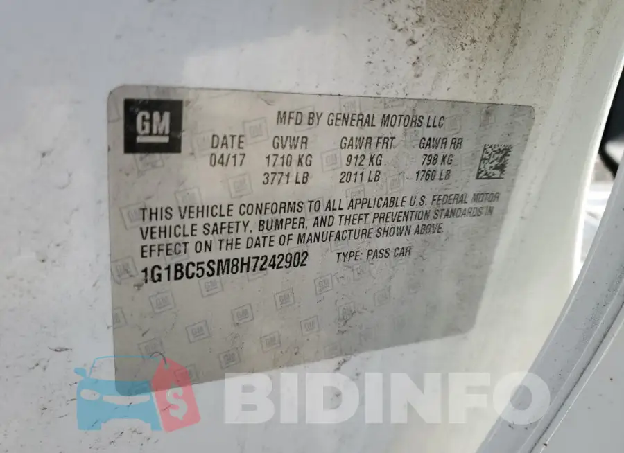 1G1BC5SM8H7242902 Photo# 13