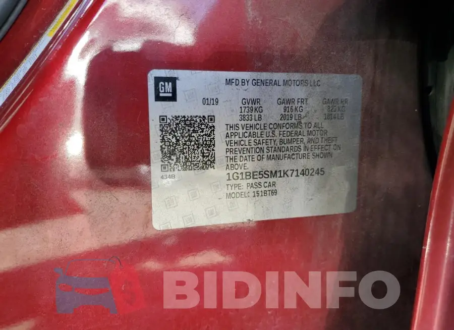 1G1BE5SM1K7140245 Photo# 12