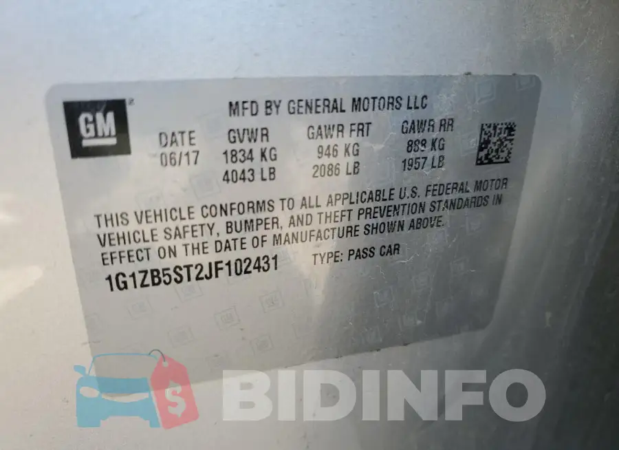 1G1ZB5ST2JF102431 Photo# 12