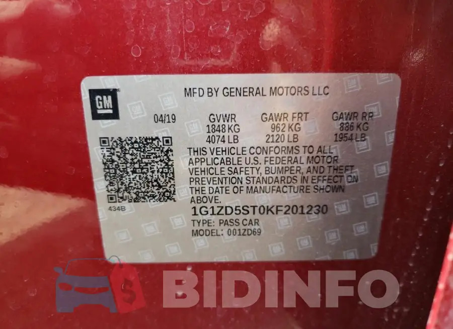 1G1ZD5ST0KF201230 Photo# 12