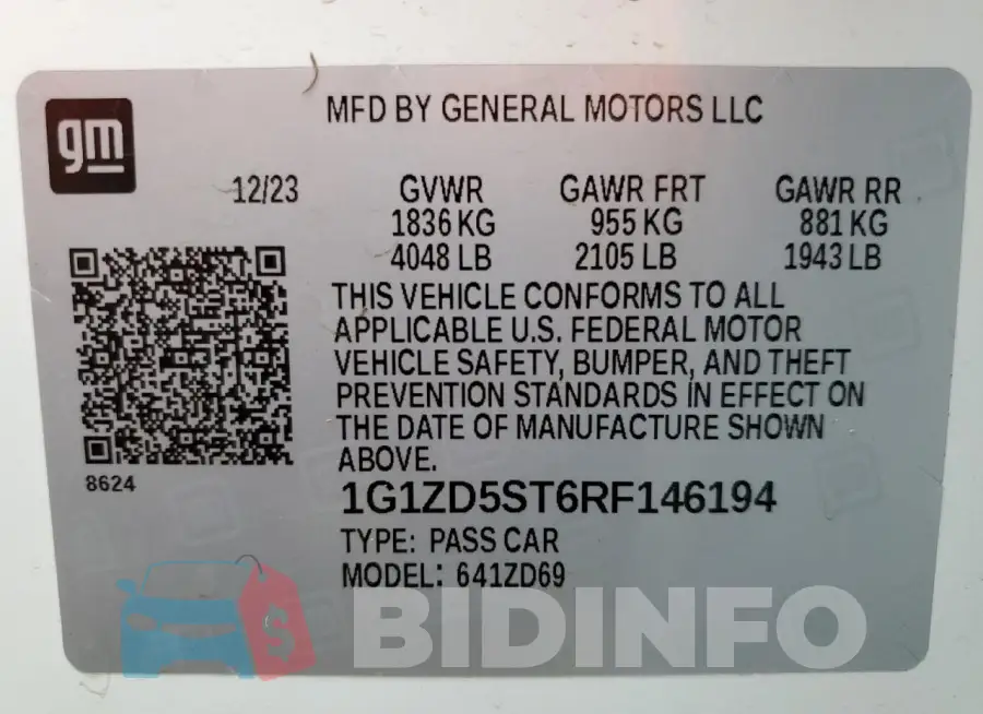 1G1ZD5ST6RF146194 Photo# 12