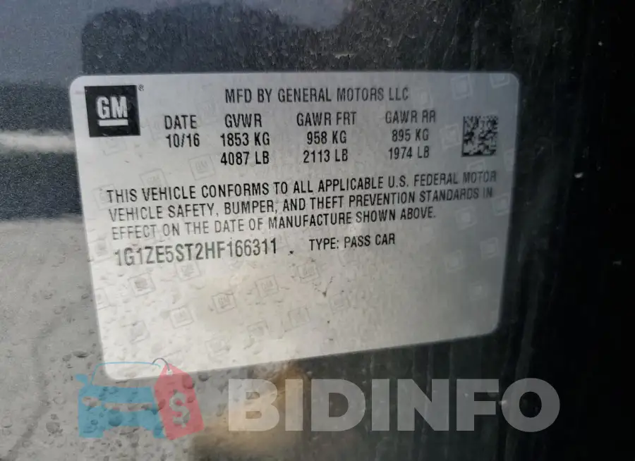1G1ZE5ST2HF166311 Photo# 13