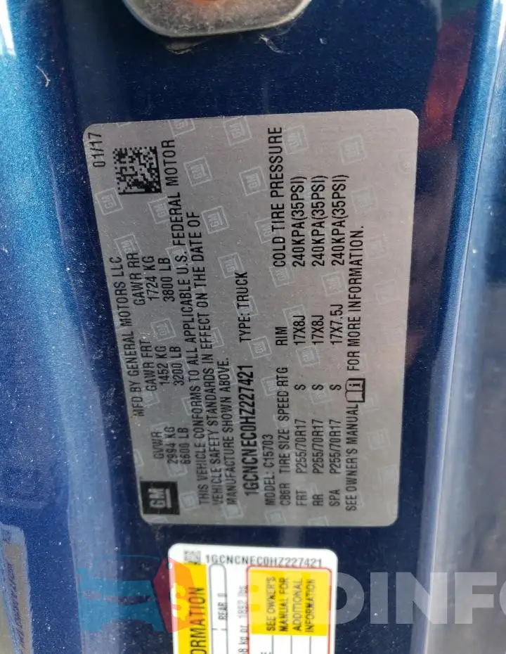 1GCNCNEC0HZ227421 Photo# 12