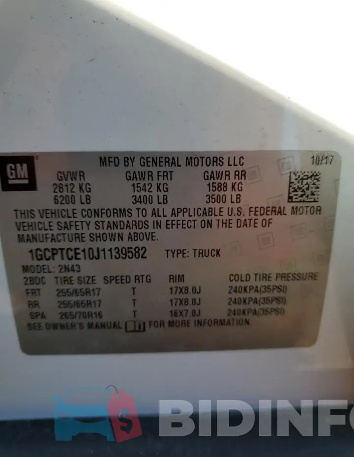 1GCPTCE10J1139582 Photo# 12