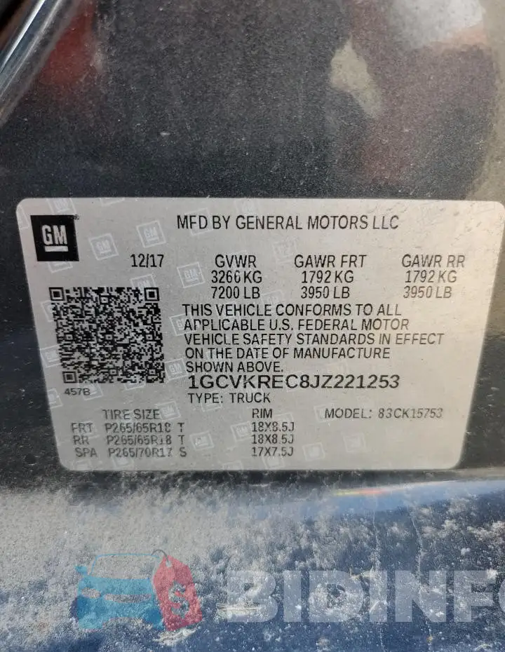 1GCVKREC8JZ221253 Photo# 13