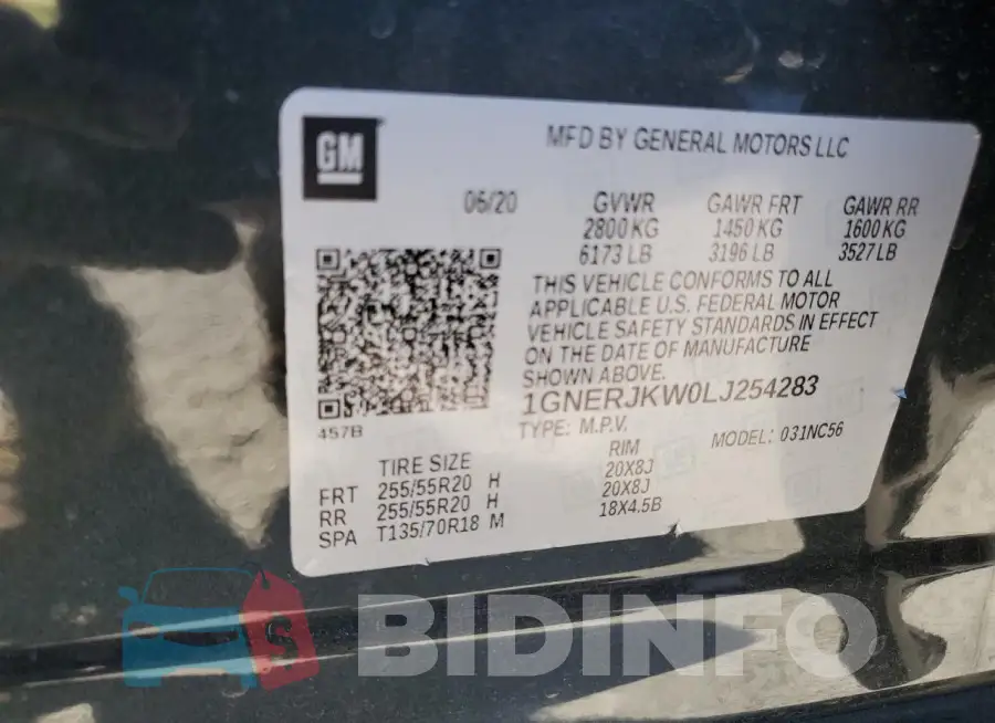 1GNERJKW0LJ254283 Photo# 13