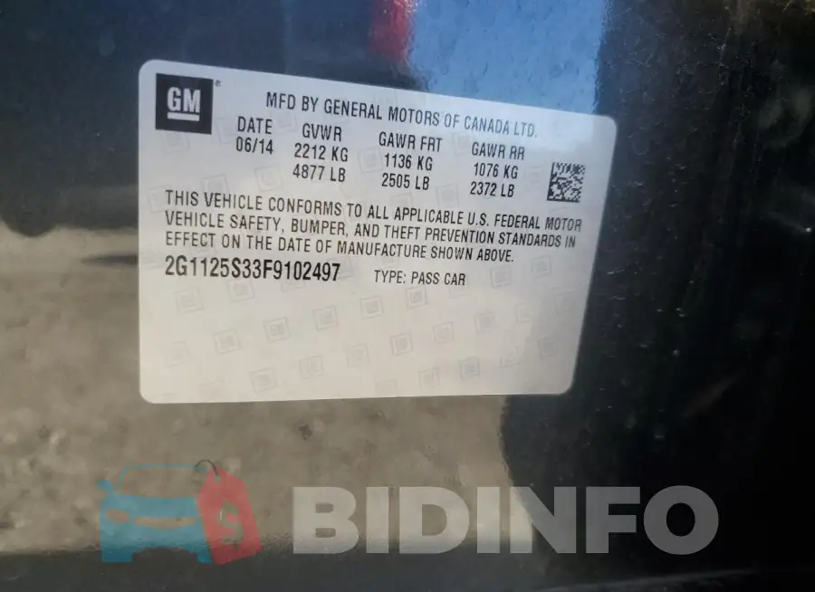 2G1125S33F9102497 Photo# 13