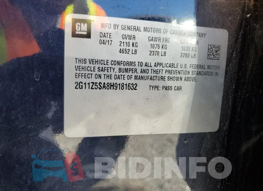 2G11Z5SA8H9181632 Photo# 13