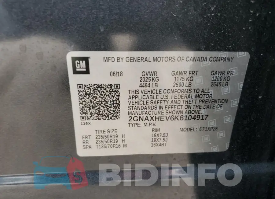 2GNAXHEV6K6104917 Photo# 12