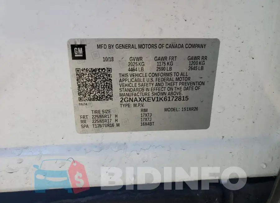 2GNAXKEV1K6172815 Photo# 13