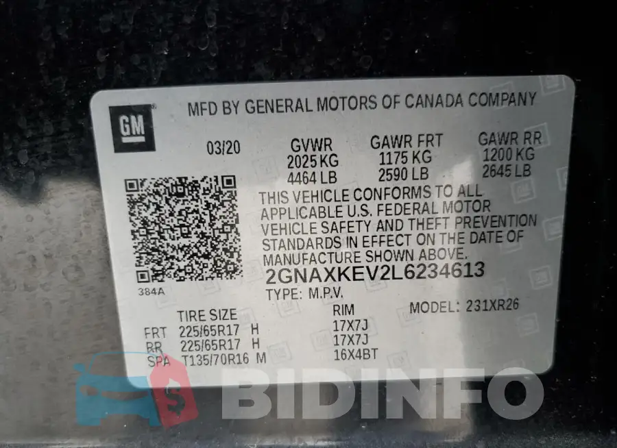 2GNAXKEV2L6234613 Photo# 13