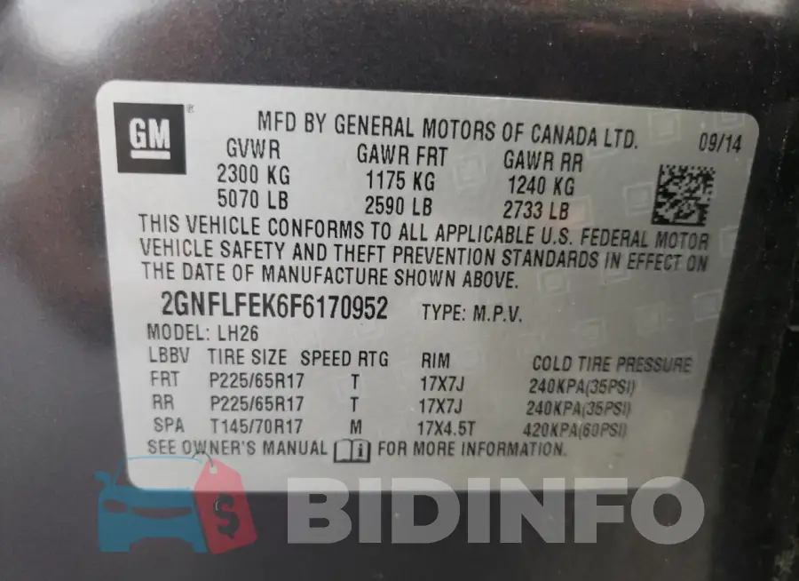 2GNFLFEK6F6170952 Photo# 13