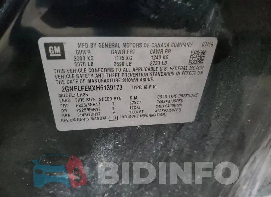 2GNFLFEKXH6139173 Photo# 13