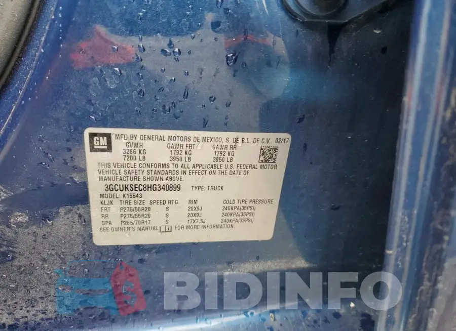 3GCUKSEC8HG340899 Photo# 12