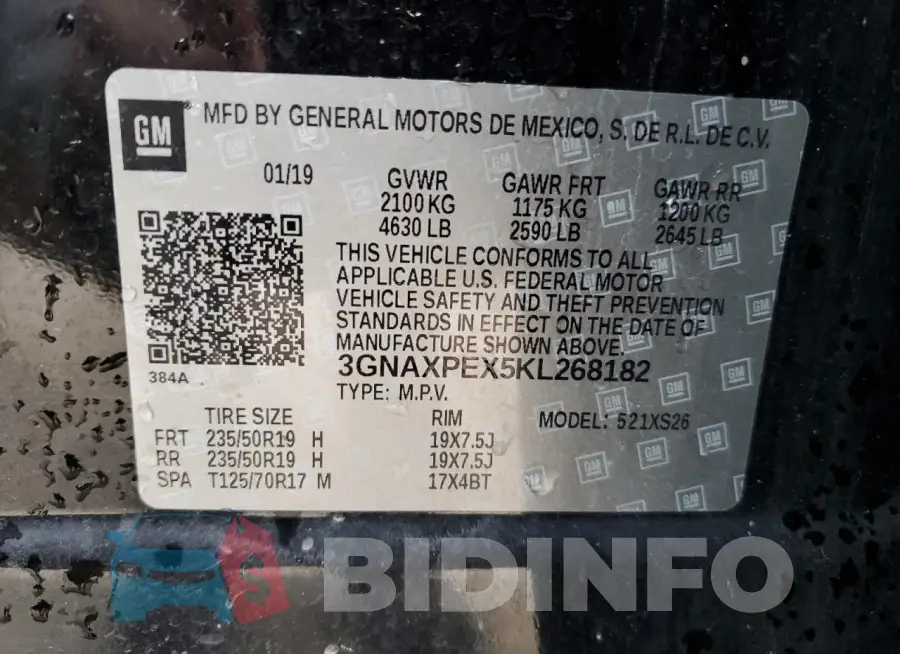 3GNAXPEX5KL268182 Photo# 13
