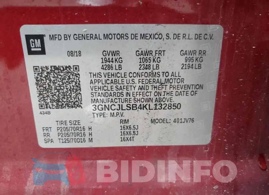 3GNCJLSB4KL132850 Photo# 13