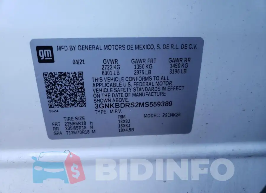 3GNKBDRS2MS559389 Photo# 13