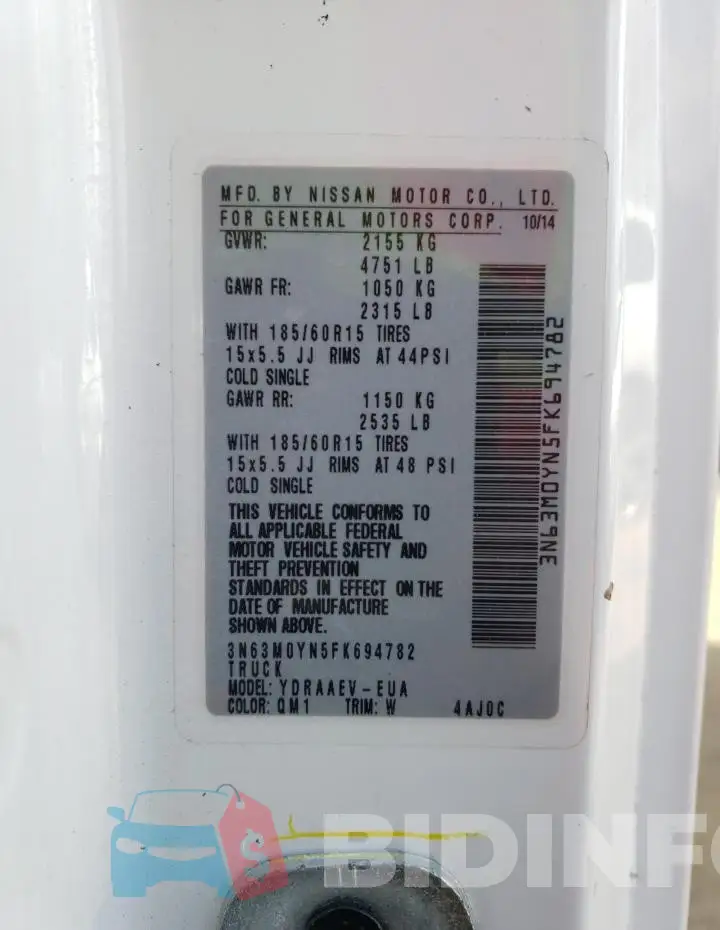 3N63M0YN5FK694782 Photo# 13