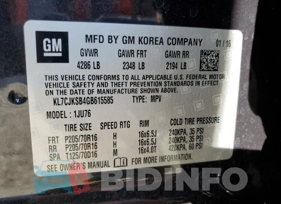 KL7CJKSB4GB615585 Photo# 12