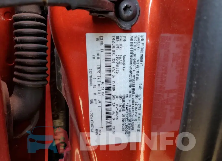 1FADP3F22JL200052 Photo# 12