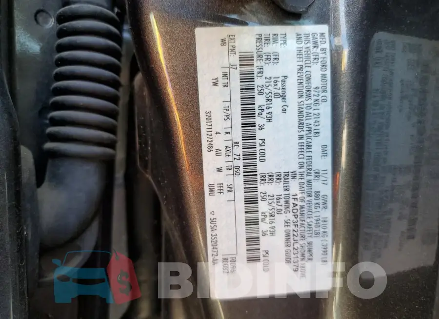 1FADP3F22JL231379 Photo# 12