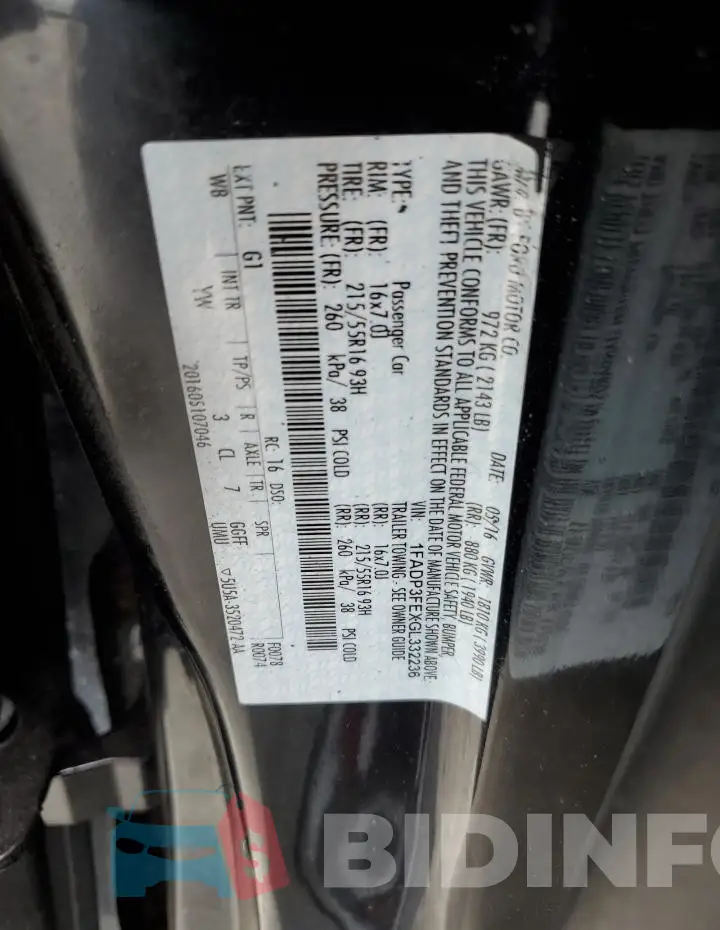 1FADP3FEXGL332236 Photo# 12
