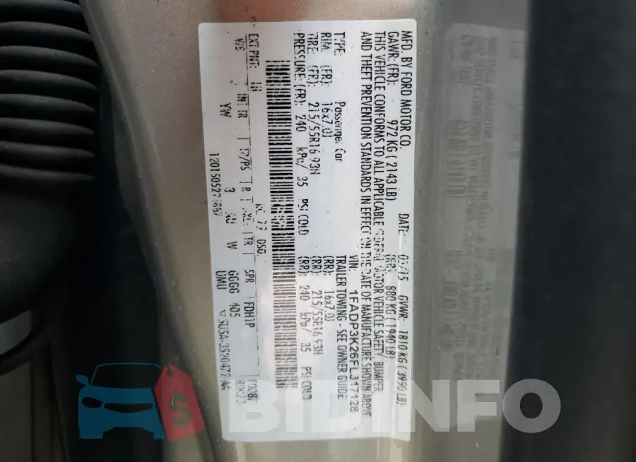 1FADP3K26FL317128 Photo# 12