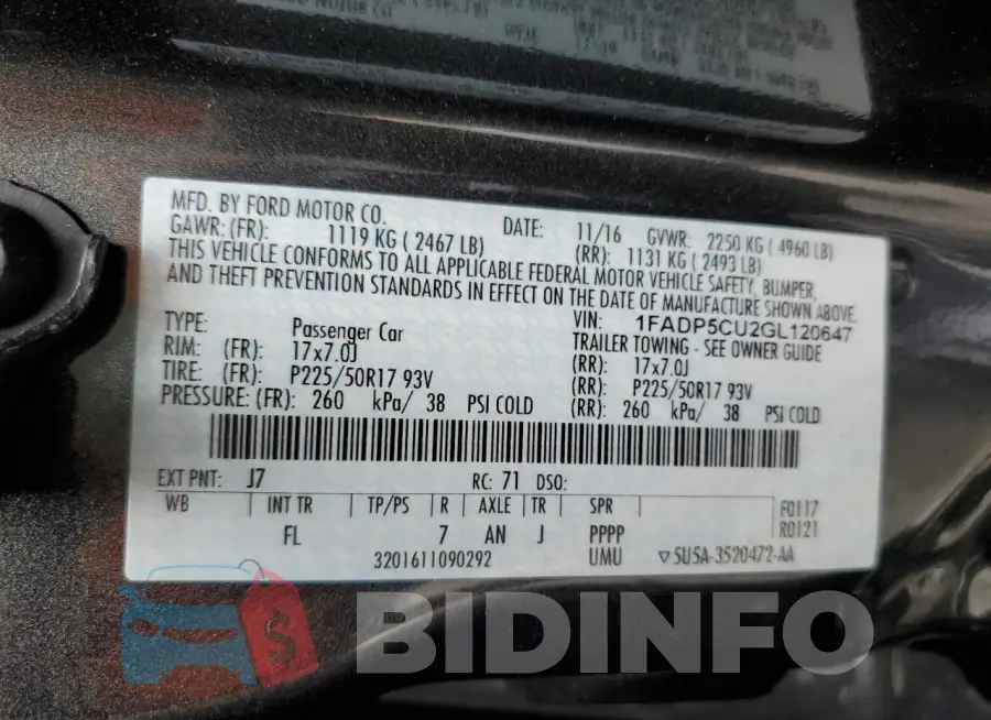 1FADP5CU2GL120647 Photo# 12