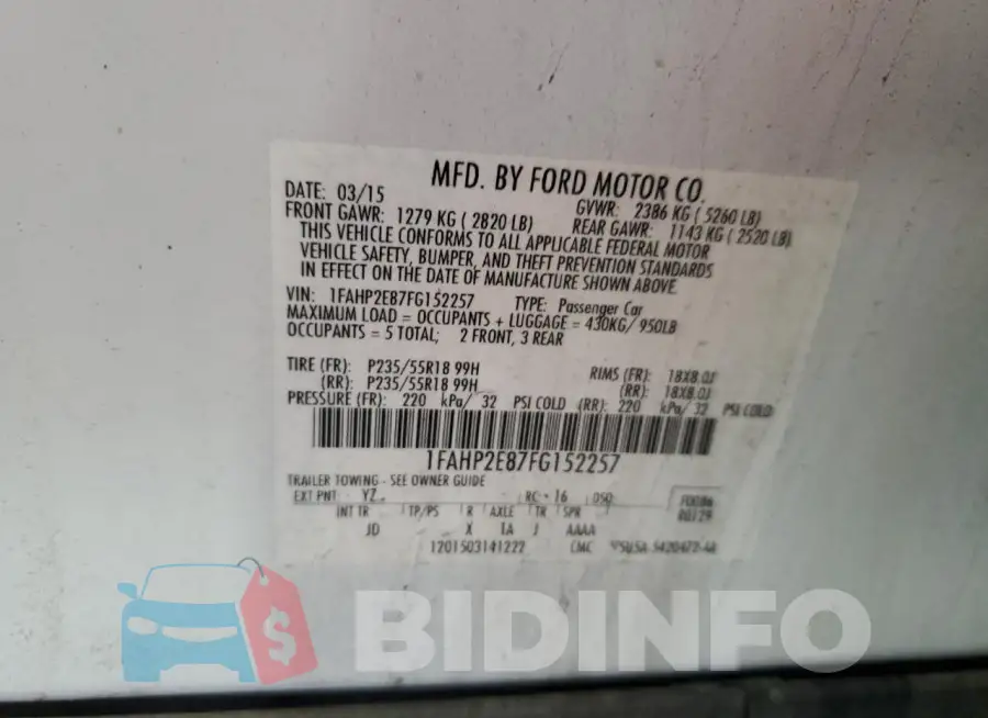 1FAHP2E87FG152257 Photo# 12