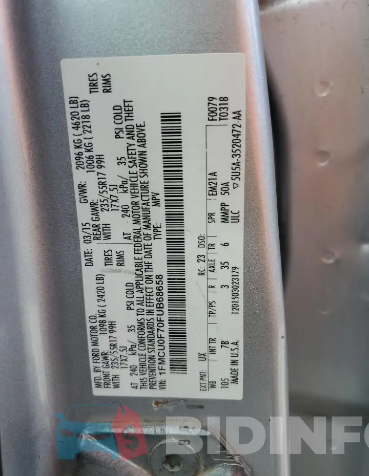 1FMCU0F70FUB68658 Photo# 13