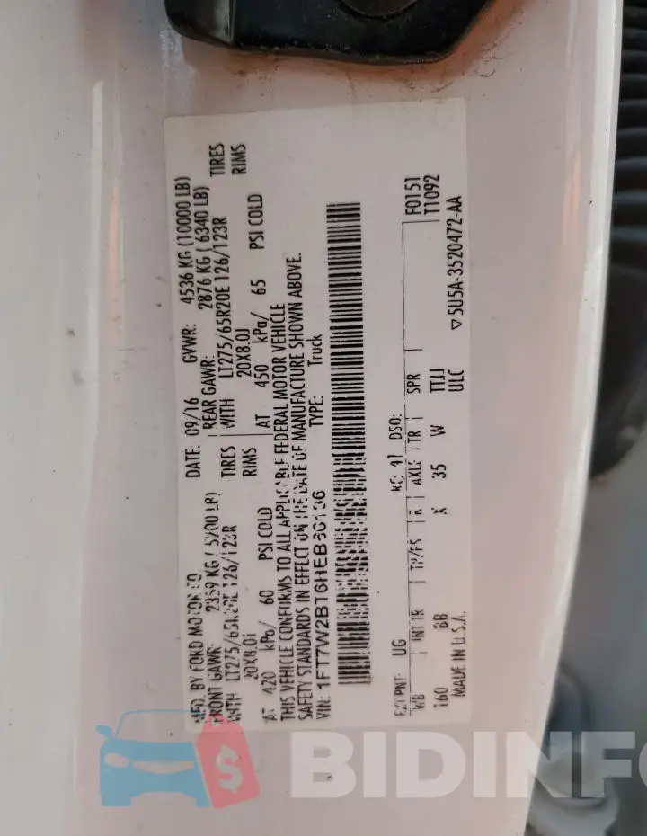 1FT7W2BT6HEB66196 Photo# 12