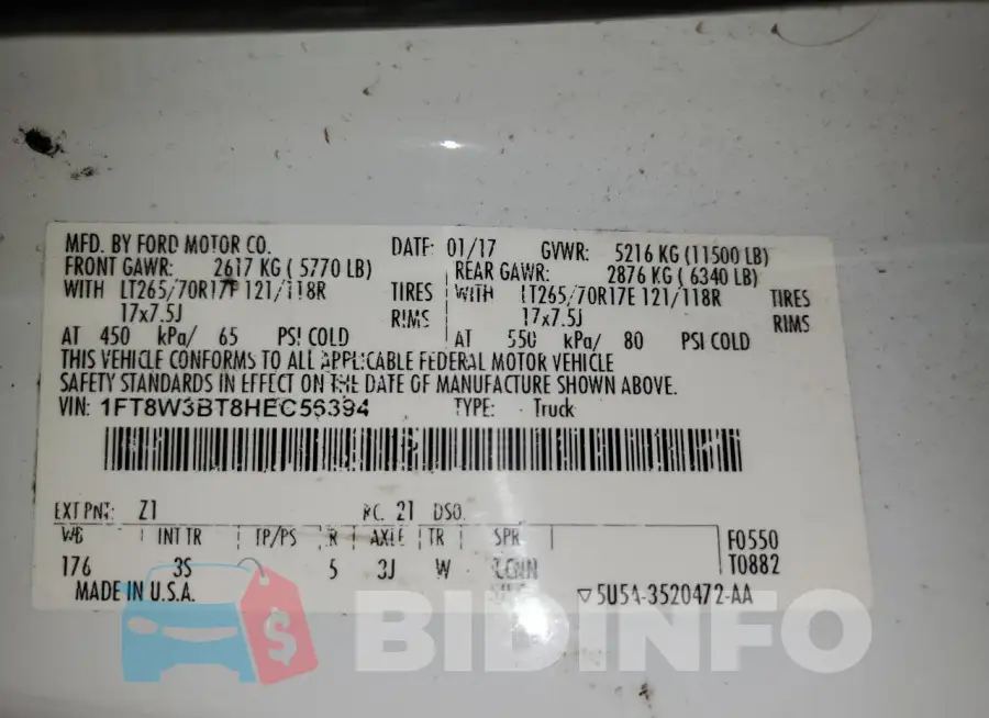 1FT8W3BT8HEC56394 Photo# 12