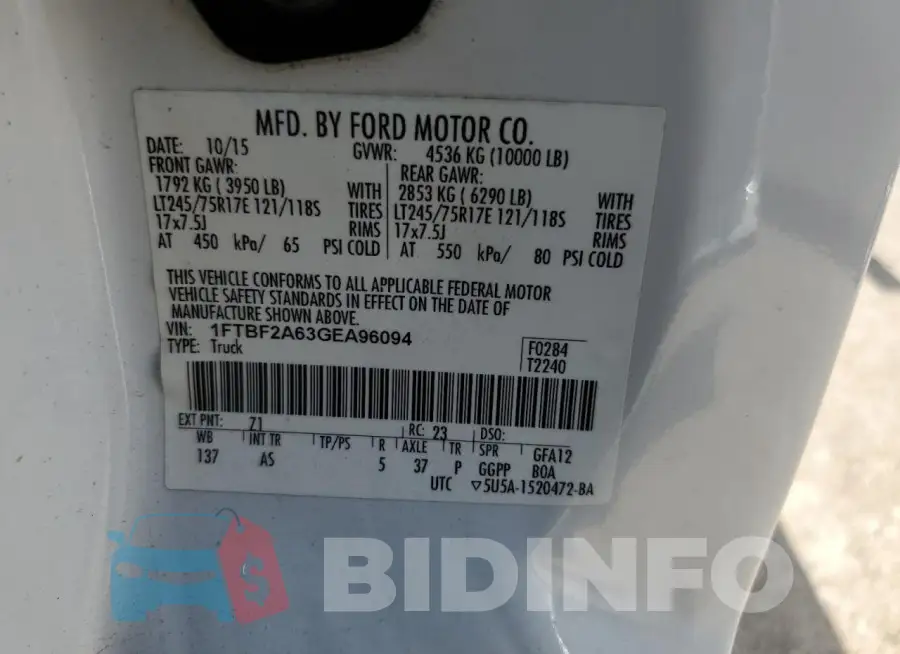 1FTBF2A63GEA96094 Photo# 12