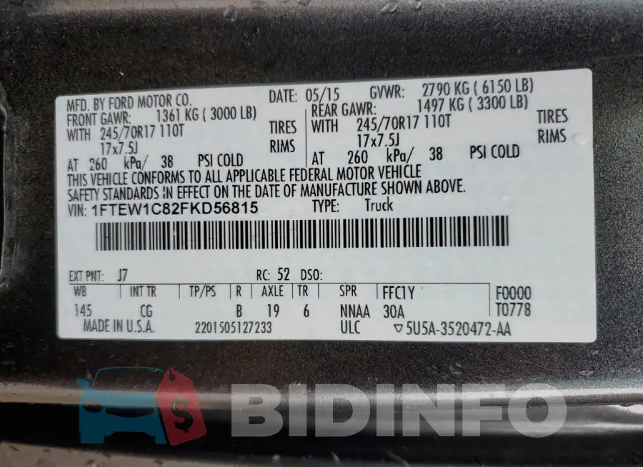 1FTEW1C82FKD56815 Photo# 12