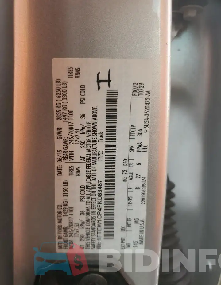 1FTEW1CP4FKD83487 Photo# 12