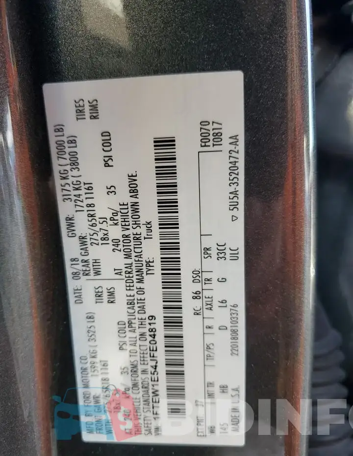 1FTEW1E54JFE04819 Photo# 12